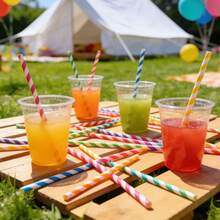 Rainbow Series - New Year Valentine's Day Straws 30pcs/50pcs, Multiple Colors Available, Disposable Paper Straws, Wedding Anniversary Party Decoration, Christmas Decoration, Holiday Supplies - Multicolor - View 7