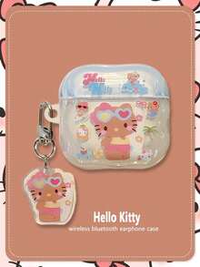 SANRIO Bao đựng tai nghe Hello Kitty bằng da đen kiểu Nhật Bản, viền lượn sóng, phong cách nghỉ hè, phù hợp với thế hệ 1/2/3 Pro - Bao bảo vệ trong suốt chống rơi vỡ. - Nhiều màu - Xem 13
