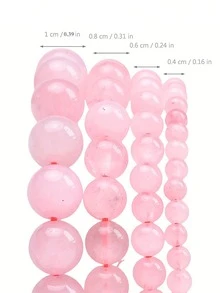 1 Chuỗi hạt thạch anh hồng tự nhiên sáng bóng - Hình tròn rời, đa năng - 4-10MM - Nguyên liệu làm vòng tay, vòng cổ, mặt dây chuyền, phụ kiện trang sức, quà tặng thủ công - Nhiều màu - Xem 7