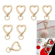 1/8 Pcs Swivel Lobster Claw Clasps Hardware Accessories Rotating Dog Buckle Metal Spring Key Chain Hook Clasps For Handbag DIY Bags Key Rings And Jewelry Making Findings (Z-Heart-Gold) - Multicolor - View 1