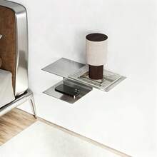 CINEYO 1PC/2PCS Stainless Steel Bedside Storage Rack, Bedroom Storage Rack. The Bedside Rack Features A Simple Design, With A Brushed Finish. It Is Suitable For Use In Living Rooms, Bedrooms, And Study Rooms.Bedside Table ,Bedroom Decor,Room Decor - Multicolor - View 2
