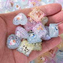 10pcs Happy Dog Print Acrylic Beads, Transparent Gradient Beautiful Birthday Decor Beads, Freely DIY Creative Bracelets, Necklaces, Bag Charms And Other Craft Projects - Multicolor - View 3