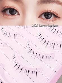 Lvcheryl 5 Pairs Of Angel Lashes, Fairy Lashes Strip, Japanese Manga False Eyelashes, Wispy Lashes With Sharp Eyes, Comfortable Simulated Eyelashes, Light And Curly Lashes With Spikes And Bottoms, Lower Lashes Suitable For Daily Makeup - Black - View 12