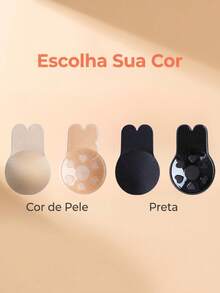 Kit Cobertura para Mamilos Silicone Adesivo Invisível – 4 Pares Protetor Mamilar Reutilizável, Sem Marcas, Respirável e Hipoalergênico para Decotes e Looks Sem Sutiã - Preto - Visão 8