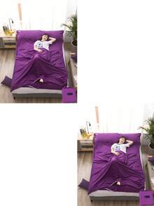 1 pieza/2 piezas Sábana saco de dormir para viaje y camping, opciones de tamaño individual y doble - Sábana saco de dormir ligera, compacta y portátil para adultos - Adecuada para viajes, hotel, camping, sábana de cama ligera individual/doble, compacta y transpirable para hotel, dormitorio, camping, suave, portátil con bolsa de transporte pequeña, para viajes, hotel, sábana de viaje ultraligera, sábana de camping antipolvo, saco de dormir de hotel compacto, para mochilero, senderismo al aire libre - Multicolor - Ver 28
