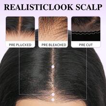 Bob Wig Human Hair Glueless Wigs Human Hair Pre Plucked Pre Cut Yaki Straight Human Hair Wig 180% Density 9x6 HD Lace Front Wigs For Black Women 14Inch - Natural Color 9x6 Glueless Yaki Straight Bob Wig - View 4