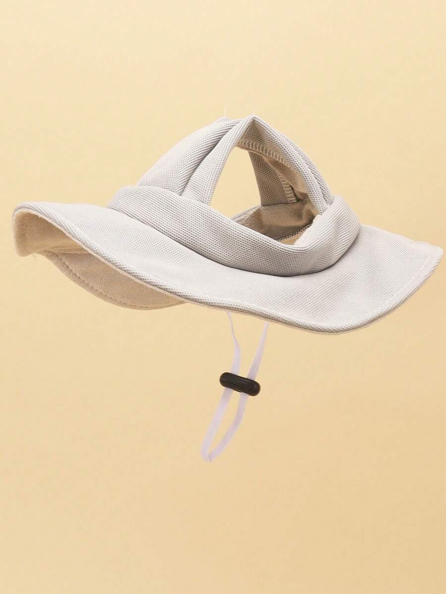 Sombrero con orejas lindas de poliéster, anti-caída, protección solar ajustable, adecuado para que perros pequeños lo usen al aire libre en primavera, otoño e invierno - Gris - Ver 1