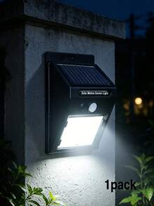 1个太阳能户外灯，太阳能安全壁灯传感器，防水太阳能运动传感器壁灯，120°广角，适用于庭院、车库、车道、景观、小路、露台照明装饰 - 白光 - 查看 9