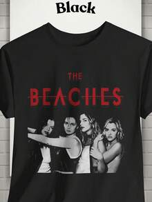 The Beaches Group Style Mo Red Text Uni Shirt  Merch To Fans The Beaches - Black - View 1