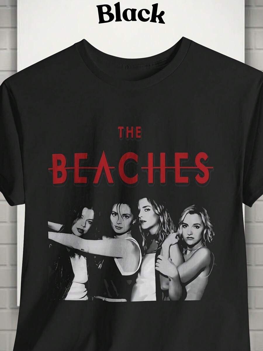 The Beaches Group Style Mo Red Text Uni Shirt Merch To Fans The Beaches - Black - View 1