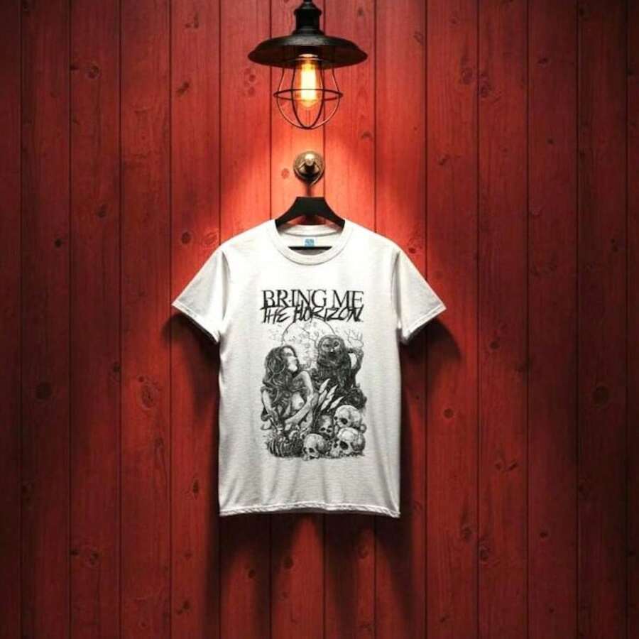 T1Shirt Band Bring Me The Horizon Devil Reject cla1ssic band.JPG Camiseta 100% Algodón Unisex - Playera Casual Premium de Corte Cómodo - Blanco - Ver 1