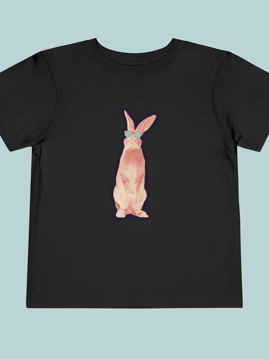 Toddler Bunny T1S1Hirt, Playful Rabbit Design, Summer Cotton T1EE