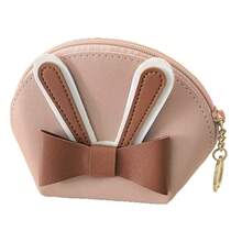 1pc Cute Bowknot Rabbit Compact Coin Purse, DIY Decor Pendant Suitable For Student & Women Backpack, Fashionable & Versatile - Multicolor - View 3