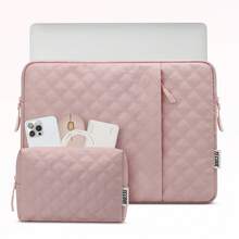 TECOOL 适用于 13.3-16 英寸笔记本电脑的带口袋保护套，兼容 MacBook Neo A18、Air Pro 13/14 英寸 M1/M2/M3、Air 15 英寸 M2/M3、Pro 16、HP 笔记本电脑，方形绗缝竖款电脑包，带配件袋 - 查看 2
