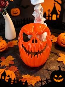 1/2 chiếc mặt nạ đầu lâu bí ngô màu cam cổ điển, phụ kiện hóa trang Halloween, dự tiệc. - Nhiều màu - Xem 4