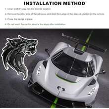 2 PCS 3D Wolf Head Metal Emblem, Car Side Fender Rear Wolf Head Emblem Badge Self Adhesive Stickers, Pair Metal Badge Decal For Car Motorcycles Truck SUV, Black - Black - View 6
