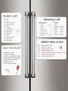 2 Sets Magnetic Erasable Whiteboard Suitable For Refrigerator, Soft Fridge Whiteboard, Reusable Grocery List Weekly Meal Planner For Kitchen, Home Office, Strong Adhesive Easy To Clean - A4 Refrigerator Magnet Whiteboard - View 4