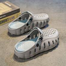 Sandalias de hombre con bloques de color, sandalias transpirables de EVA con correas ajustables, cómodas de llevar, adecuadas para actividades casuales al aire libre en primavera, verano y otoño - gris azul - Ver 2