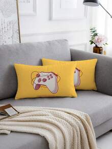 2pcs Retro Gaming Console Pattern Velvet Soft Decorative Pillow Covers, Digital Printing, Home Decor Cushion Covers For Sofa, Living Room, Bedroom, Without Pillow Insert - Multicolor - View 7