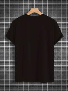 Camiseta de manga corta casual de calles con graffiti de muñeca de moda de verano para amigos y familiares - Negro - Ver 2