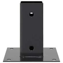 vidaXL Post Bases Square 12 Pcs Anthracite 2.80x2.80" Powder-Coated Steel - A - Xem 6