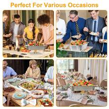 6 Disposable Chafing Dish Buffet Set Baking Pans Trays Stands Forks Spoons Tongs - View 8
