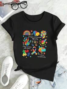 Dam-T-shirts - Svart - Visa 2