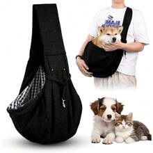 Mochila portadora ajustable y transpirable para perros y gatos, adecuada para senderismo, camping y viajes, para transportar perros y gatos pequeños, medianos y grandes, carga máxima de 15 libras, color negro - Negro - Ver 11