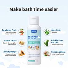 Shampoo 2 em 1 para Gatos Oivolii – Fórmula suave à base de plantas, limpeza profunda, fragrância fresca e duradoura, amacia e dá brilho à pelagem, mantém a maciez e o brilho, para higiene de gatos, 100 ml - 100ml - Ver 5