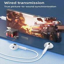 USB-C 耳机，高级有线入耳式耳机，Type-C 接口，内置降噪功能，三键线控，可控制音乐、通话和音量。这款入耳式 Type-C 有线耳机专为游戏设计，兼容 17/16/16 Plus/16 Pro/16 Pro Max、 15 系列、Galaxy S24/S23/S22，支持 CarPlay，颜色：像素灰。 - 查看 7