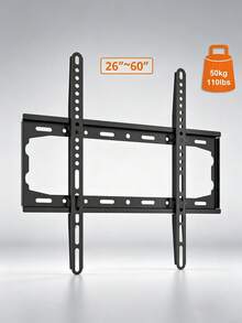 1 Giá đỡ treo tường TV siêu mỏng phù hợp với TV từ 26-60 inch - Thiết kế kín đáo, tải trọng tối đa 50kg (110lbs), VESA 400x400mm - Giữ TV chắc chắn cho trải nghiệm xem tuyệt vời. - màu đen - Xem 2