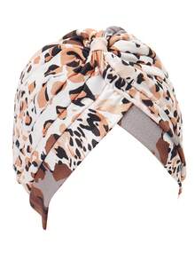 1 chiếc băng đô turban thắt nút xoắn in họa tiết thời trang mới, mũ len xếp ly mềm mại, co giãn, sành điệu dành cho nữ. - in ấn - Xem 3