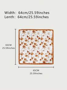 1pc Floral Print Casual Polyester Scarf, Versatile Decorative Accessory For All Seasons - #1 Caramel Brown - View 2