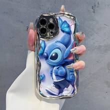 Disney Lilo & Stitch Phone Case, Cartoon Art Protective Cover. Compatible With IPhone 17, 16, 15, 14, 13, 12, 11 Pro Series, Featuring Stylish Stitch In Denim Jacket With Backpack Against A White Background With Blue Butterflies, Perfect For Animation Fans, Ideal For Birthdays, Holidays, Anniversaries, Graduation Gifts, Or Any Special Occasion To Surprise Family, Friends, Classmates, And Loved Ones. - 銀色 - 查看 4