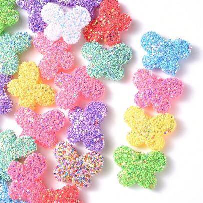 5 stuks acryl paillettenkralen, snoepkleurige vlindervormige kralen, ideaal voor knutselprojecten zoals armbanden, kettingen, tashangers en andere creatieve handgemaakte items.