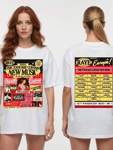 European Music Tour 2026 Graphic T Shirt Ccert Fan Tee Uni - White - View 1