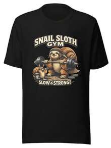 Funny other Snail Gym T1S1Hirt ow Strong Fitness T1EE - Negro - Ver 2