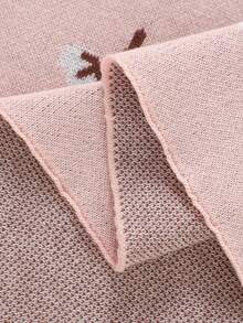 100% Cotton Plum Blossom Pattern Knitted Baby Blanket, All Season Newborn Swaddle Stroller Blanket, Essential Infant Necessities - Pink - View 7
