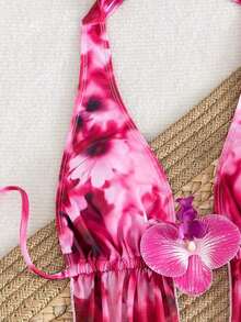 Conjunto de bikini sexy con tirantes de espagueti y estampado aleatorio para mujeres 2026, conjunto de verano, elegante, Día de San Valentín, playa, vacaciones, casual, único, conjunto de verano, conjunto de vacaciones de verano, primavera, conjunto de Día de San Valentín para mujeres, carnaval - Multicolor 6 - Ver 3
