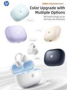 Auriculares inalámbricos Bluetooth de HP (estilo de clip para la oreja) - Efecto de sonido a nivel de cine, conexión Bluetooth 6.0 instantánea, carga tipo C, estéreo TWS, resistente al agua para deportes, auriculares de música con larga duración de la batería, adecuado para regalos de vacaciones - Ver 3