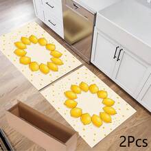 1pc Lemon Print Absorbent Mat/Drying Mat For Coffee Maker, Dishes - Polyester Absorbent Desktop Protective Mat With Rubber Anti-Slip Pad, For Kitchen Counter Decor, Home Bar And Dining Table - Multicolor - View 6