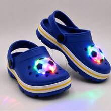 Sandália Infantil Kidstep Futebol Papete Confortável e Divertida Com Led - Azul - Visão 1