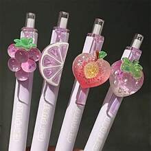 Bộ 4 bút bi treo ngẫu nhiên hương nho, bút bi mực đen 0.5mm dễ thương và thanh lịch, thích hợp cho việc viết và học tập. - Nhiều màu - Xem 4