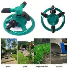 1個 360°旋轉草坪灑水器,自動花園澆水噴霧器附3個噴嘴,可調節水流覆蓋範圍,防漏接頭,耐用塑料庭院灌溉工具,適用於草坪、花園、花床、蔬菜地、庭院、後院、夏季戶外娛樂,安裝簡單覆蓋範圍廣,適合家庭園藝、夏季草坪維護、節水,絕佳禮物,必備戶外園藝工具,藍綠色 - A - 查看 4