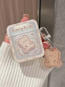 Cute Cookie Bear & Apple Series Earphone Protective Case, Soft Transparent Cartoon Case Compatible With Apple 2 - Multicolor - View 6