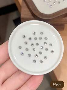 1盒新款閃亮迷你美甲水鑽，高品質可疊加圓形美甲裝飾，沙龍風格美甲配件美甲飾品 - 彩色 - 查看 4