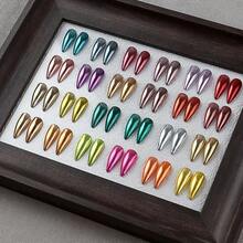 24 Colores Polvo de Uñas Metálico Espejo Neón, Juego de Accesorios Multiusos de Decoración de Arte de Uñas Camaleón Aurora - Multicolor - Ver 5