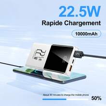 10,000 MAh Power Bank, 22.5 W - 白色 - 查看 4