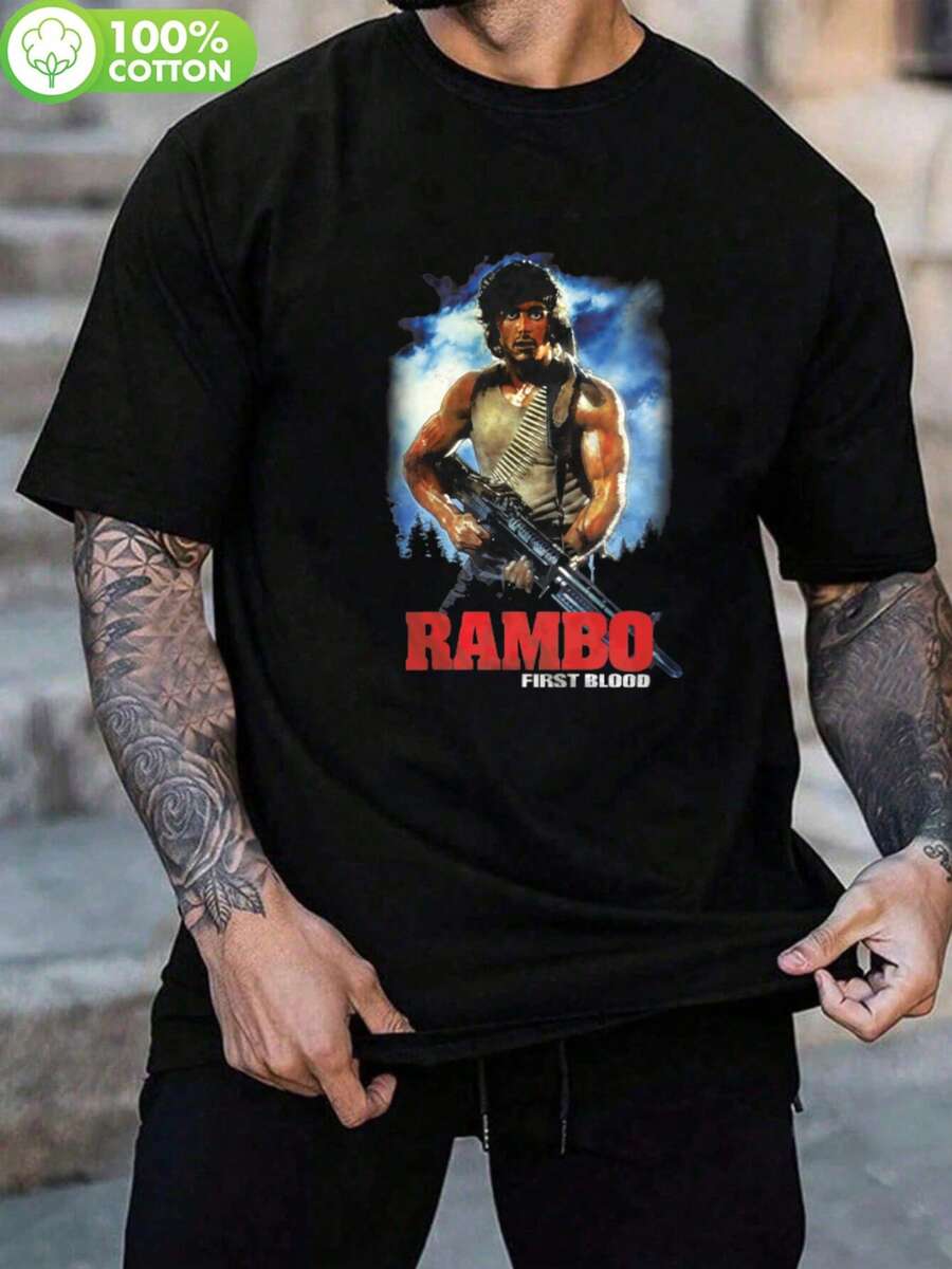 Men T-Shirts - 黑色 - 查看 1