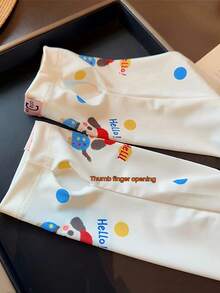 1 Pair Cute Cartoon Ice Silk UV Protection Arm Sleeves For Women, Loose Breathable Arm Warmers, Suitable For Outdoor Activities, Daily Fashion Matching, Beach Protection, Back To School & Holiday Gift - A - View 5